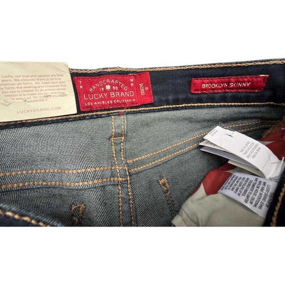 Lucky Brand Brooklyn Skinny Dark Wash Mid-Rise Stretch Denim Jeans 24 NWT - Picture 6 of 9
